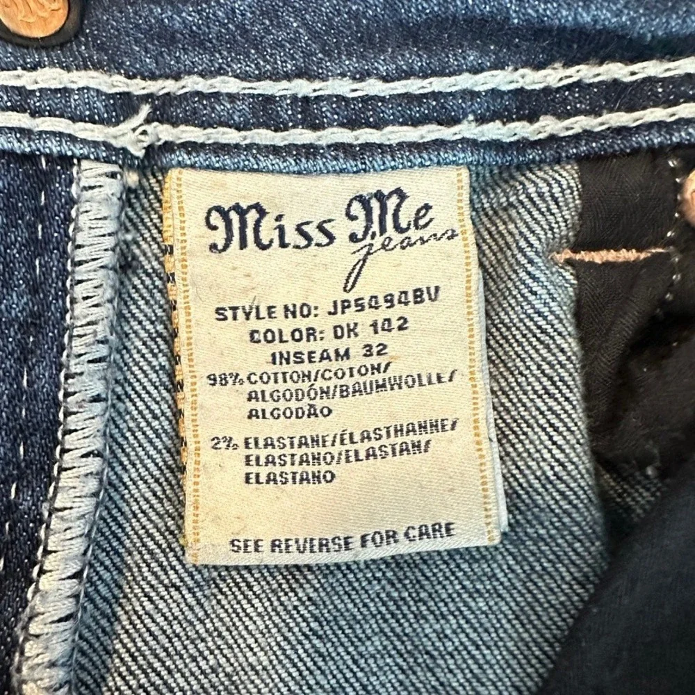 Miss Me Women's Signature Boot‎ Jeans Style JP5494BV 28 Cross Bling Y2K Western